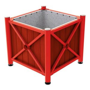 Jardinera acero y madera Provincia Inox cepillado