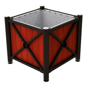 Jardinera acero y madera Provincia Inox cepillado