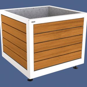 Macetero para palmeras Silaos® acero y adera