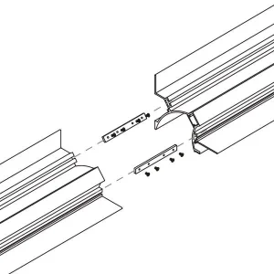 Pletina de unión mecánica para perfil led para foseado, PRAGA