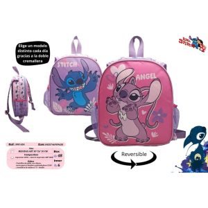 Mochila preescolar reversible lilo & stitch