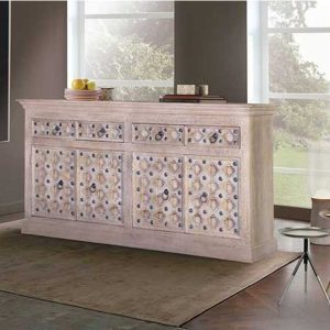 Aparador Arabe Ancho Madera Mango Blanco