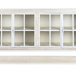 Aparador Blanco Puertas Cristal Balda Inferior