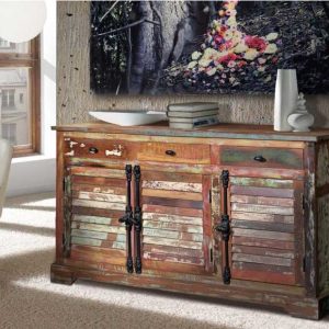 Aparador Rústico Madera Reciclada Puertas Persiana