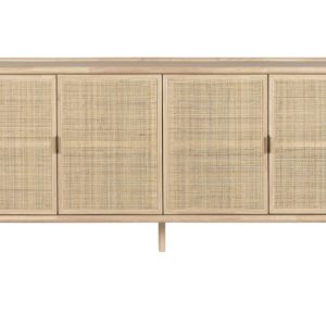 Aparador Nórdico Madera Clara Puertas Rattán
