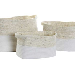 Cesta Nórdica Blanca Fibra Natural