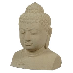 Cabeza Grande Buda Cemento Blanco