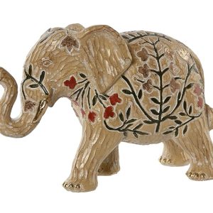 Elefante Mediano Marrón Claro Adornos