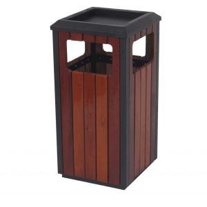 PAPELERA CENICERO DE MADERA URBANO