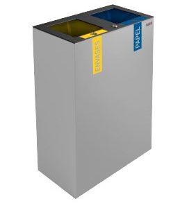 PAPELERA RECICLAJE BOCA ABIERTA DOBLE