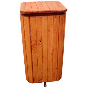 PAPELERA CON TAPA MADERA