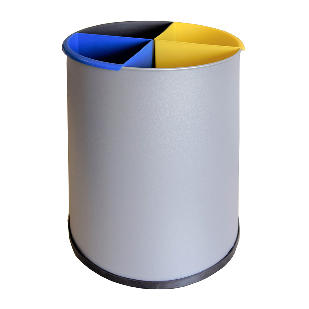 PAPELERA RECICLAJE OFICINA 3 RESIDUOS - Imagen 2