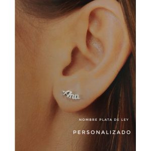 Pendiente nombre personalizado plata