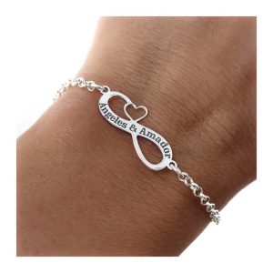 Pulsera infinito corazón personalizada