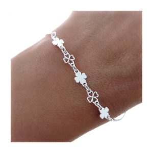 Pulsera tréboles lisos y calados