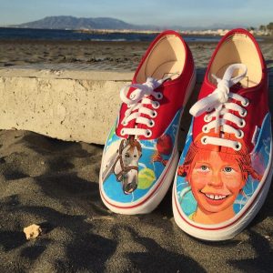 Zapatillas pintadas a mano Pipi Cazaslargas